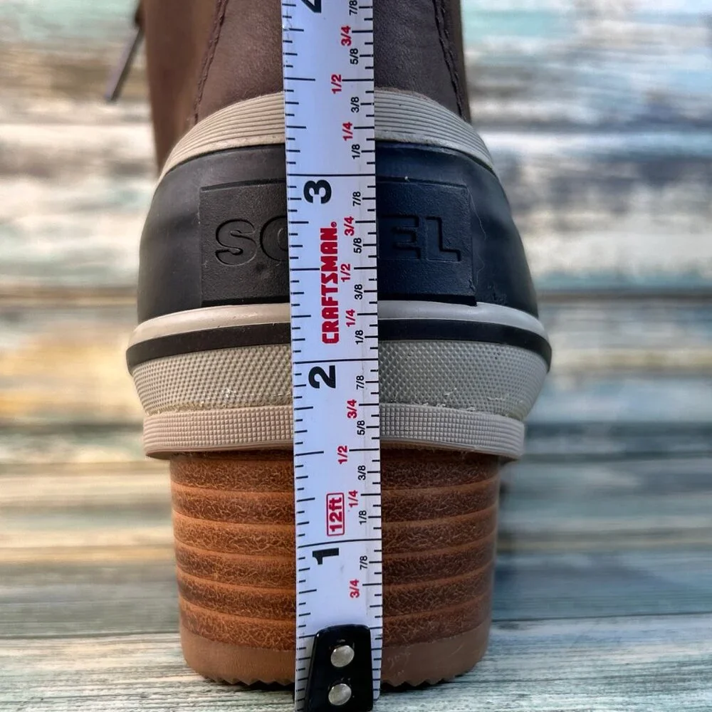 Sorel Slimpack lll Waterproof Winter Boot Womens 8.5 Brown Leather Ankle Lace Up